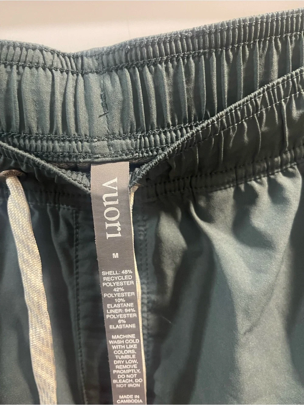 Vuori Forest Green Swim Trunks with Drawstring